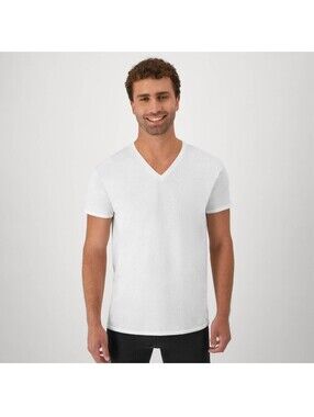 Hanes Mens Tagless V-neck white undershirt Medium pack of 10 nwt